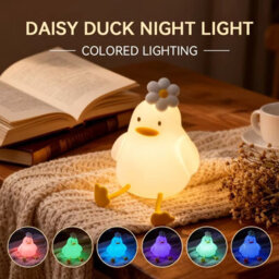 Night Light Cute Duck Led Usb Rechargeable Silicone Lamp Touch Switch Bedroom Decoration Gift - thumbnail 1
