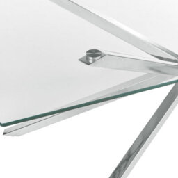 Beliani Dining Table Cora Silver 160 Cm 90 Cm Tempered Glass - thumbnail 5