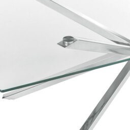 Beliani Dining Table Cora Silver 160 Cm 90 Cm Tempered Glass - thumbnail 7