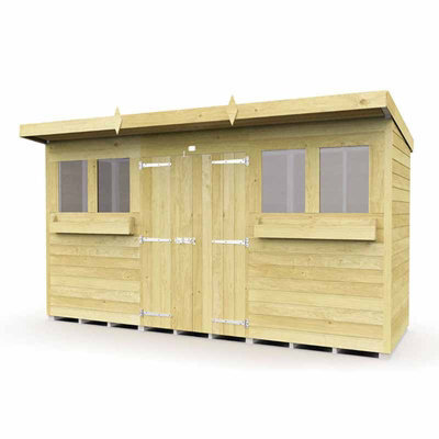 Buttercup Farm 12 X 4 Feet Pent Summer Shed - Wood - L118 X W358 X H201 Cm - image 1