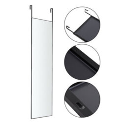 Living And Home Black Rectangle Full Length Mirror Wall Mounted Or Over The Door Floor Mirror Framed Mirror 37 X 147 Cm - thumbnail 3