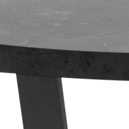 Wyld Haus Stovring Black Marble-Effect Round Coffee Table With Black Hairpin Legs 770mm - thumbnail 6