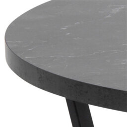 Wyld Haus Stovring Black Marble-Effect Round Coffee Table With Black Hairpin Legs 770mm - thumbnail 4