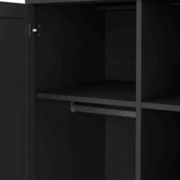 Wyld Haus Osaka Farmhouse Dark Grey 2-Door Matt Wooden Wardrobe - thumbnail 8