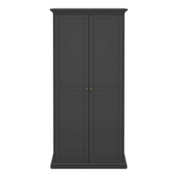 Wyld Haus Osaka Farmhouse Dark Grey 2-Door Matt Wooden Wardrobe - thumbnail 3