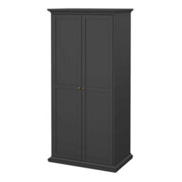 Wyld Haus Osaka Farmhouse Dark Grey 2-Door Matt Wooden Wardrobe - thumbnail 4