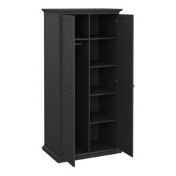 Wyld Haus Osaka Farmhouse Dark Grey 2-Door Matt Wooden Wardrobe - thumbnail 6