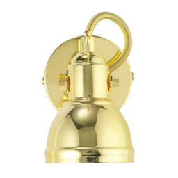 Happy Homewares Unique Industrial Designed Polished Gold Switched Wall Spot Light - thumbnail 2