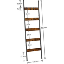 HOOBRO Blanket Ladder, Towel Rack With Hooks, Towel Ladder, 5-Tier Wall-Leaning Blanket Rack, Decorative Display Ladder Shelf, For Scarve - thumbnail 4