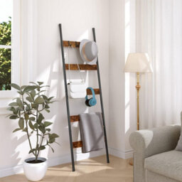 HOOBRO Blanket Ladder, Towel Rack With Hooks, Towel Ladder, 5-Tier Wall-Leaning Blanket Rack, Decorative Display Ladder Shelf, For Scarve - thumbnail 2