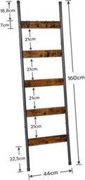 HOOBRO Blanket Ladder, Towel Rack With Hooks, Towel Ladder, 5-Tier Wall-Leaning Blanket Rack, Decorative Display Ladder Shelf, For Scarve - thumbnail 6