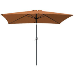 Sundaze 2X3M Coffee Rectangle Garden Parasol Umbrella Patio Sun Shade Canopy Crank Tilt With Base - thumbnail 2