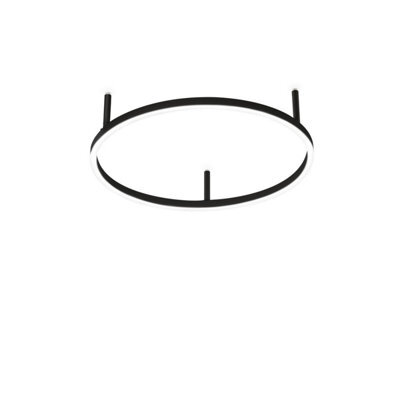 Ideal Lux Oracle Slim 50Cm Non Dim 2700K Round Integrated Led Semi Flush Ceiling Light Black