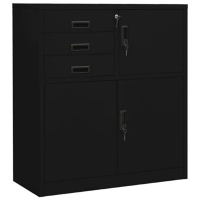 Berkfield Office Cabinet Black 90X40X102 Cm Steel - image 1