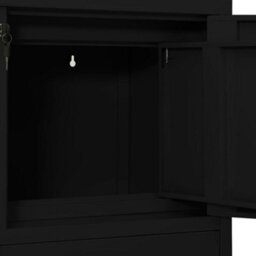 Berkfield Office Cabinet Black 90X40X102 Cm Steel - thumbnail 7