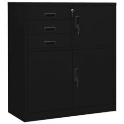 Berkfield Office Cabinet Black 90X40X102 Cm Steel
