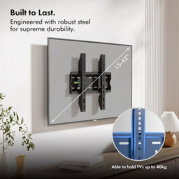 "Vonhaus Flush Tv Bracket For 15-42"" Screens, Ultra-Slim Wall Mount W/spirit Level, 40Kg Capacity, Max Vesa: 300X200M" - thumbnail 2