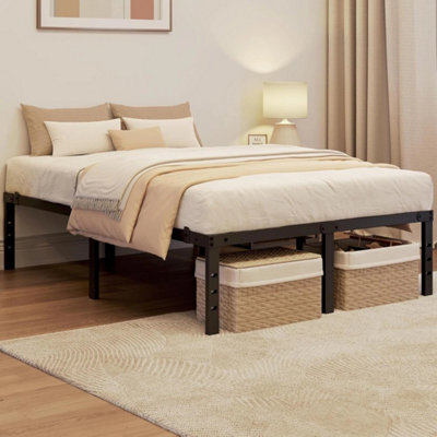 Black Heavy-Duty Bed Frame - 4Ft6 Double Size, Squeak Resistant Design - image 1