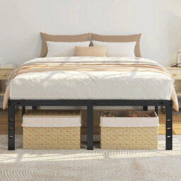 Black Heavy-Duty Bed Frame - 4Ft6 Double Size, Squeak Resistant Design - thumbnail 3