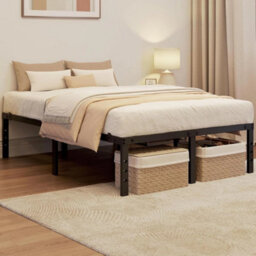 Black Heavy-Duty Bed Frame - 4Ft6 Double Size, Squeak Resistant Design - thumbnail 1