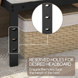 Black Heavy-Duty Bed Frame - 4Ft6 Double Size, Squeak Resistant Design - thumbnail 4