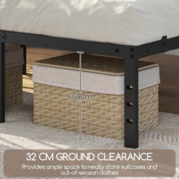 Black Heavy-Duty Bed Frame - 4Ft6 Double Size, Squeak Resistant Design - thumbnail 5