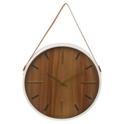 Urbn-Living Wall Clock 38Cm Leather Strap Silent Quartz Battery Powered Metal Frame - thumbnail 8