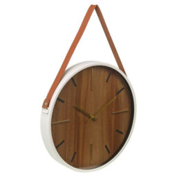 Urbn-Living Wall Clock 38Cm Leather Strap Silent Quartz Battery Powered Metal Frame - thumbnail 7