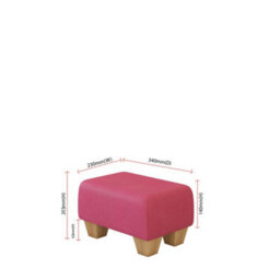 Blossom Pink Natural Wood Chunky Legs Faux Leather Small Footstool  Handmade Uk By Footstools Direct - thumbnail 2