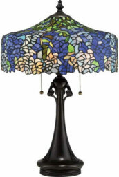 Elegant Tiffany Style 3 Bulb Table Lamp With Vintage Bronze Finish - thumbnail 2