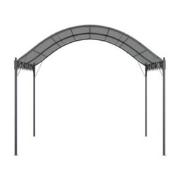 Living And Home Dark Grey Canopy Outdoor Arched Pergola Shelter Sunshade Awning With Metal Frame 3X3M - thumbnail 5
