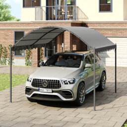 Living And Home Dark Grey Canopy Outdoor Arched Pergola Shelter Sunshade Awning With Metal Frame 3X3M - thumbnail 3
