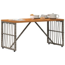 Walplus Outdoor Table Grey 80 X 40 X 40 Cm Steel And Poly Rattan - thumbnail 3