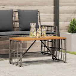 Walplus Outdoor Table Grey 80 X 40 X 40 Cm Steel And Poly Rattan - thumbnail 1
