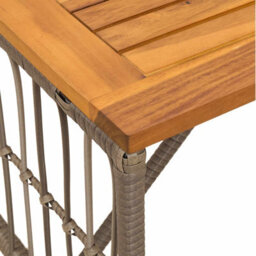 Walplus Outdoor Table Grey 80 X 40 X 40 Cm Steel And Poly Rattan - thumbnail 9
