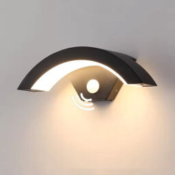Outdoor Waterproof Infrared Motion Sensor Wall Lamp Garden Balcony Entrance Moon Shaped Light - thumbnail 1