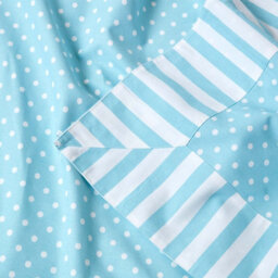 Homescapes Cotton Blue Polka Dots And Stripes Sofa Throw - thumbnail 5