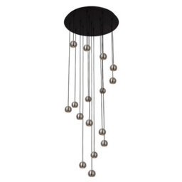 Lucide Montana Led 16 Light Cluster Ceiling Pendant Light With Remote Control Grey
