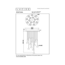 Lucide Montana Led 16 Light Cluster Ceiling Pendant Light With Remote Control Grey - thumbnail 4