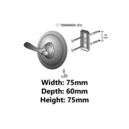 Bisk Retro Bathroom Antique Brass Wall Mounted Dressing-Gown Towel Double Hook Hanger - thumbnail 2