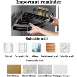 4Pc Space Black-Bathroom Corner Shower Shelf Shampoo Soap Holder Rack Storage Organiser - thumbnail 5