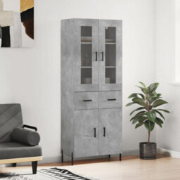Berkfield Highboard Concrete Grey 69.5X34X180 Cm Engineered Wood - thumbnail 1
