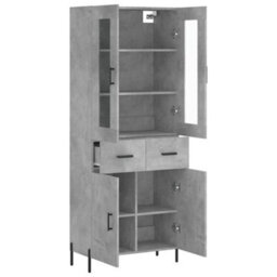 Berkfield Highboard Concrete Grey 69.5X34X180 Cm Engineered Wood - thumbnail 4