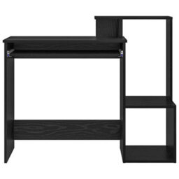 Berkfield Stylish Black Oak Computer Desk Black Oak Engineered Wood, Mdf Medium - thumbnail 6
