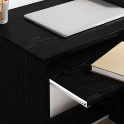 Berkfield Stylish Black Oak Computer Desk Black Oak Engineered Wood, Mdf Medium - thumbnail 4