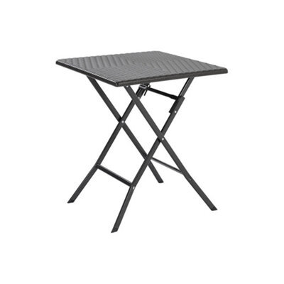 Living And Home Black Square Portable Rattan Effect Tabletop Folding Outdoor Bistro Dinging Table 61Cm W X 61Cm D - image 1
