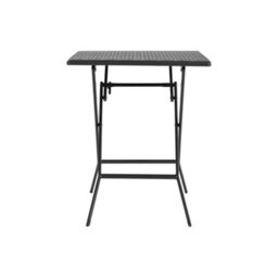 Living And Home Black Square Portable Rattan Effect Tabletop Folding Outdoor Bistro Dinging Table 61Cm W X 61Cm D - thumbnail 3