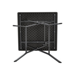 Living And Home Black Square Portable Rattan Effect Tabletop Folding Outdoor Bistro Dinging Table 61Cm W X 61Cm D - thumbnail 5