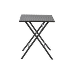 Living And Home Black Square Portable Rattan Effect Tabletop Folding Outdoor Bistro Dinging Table 61Cm W X 61Cm D - thumbnail 4