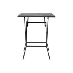 Living And Home Black Square Portable Rattan Effect Tabletop Folding Outdoor Bistro Dinging Table 61Cm W X 61Cm D - thumbnail 8